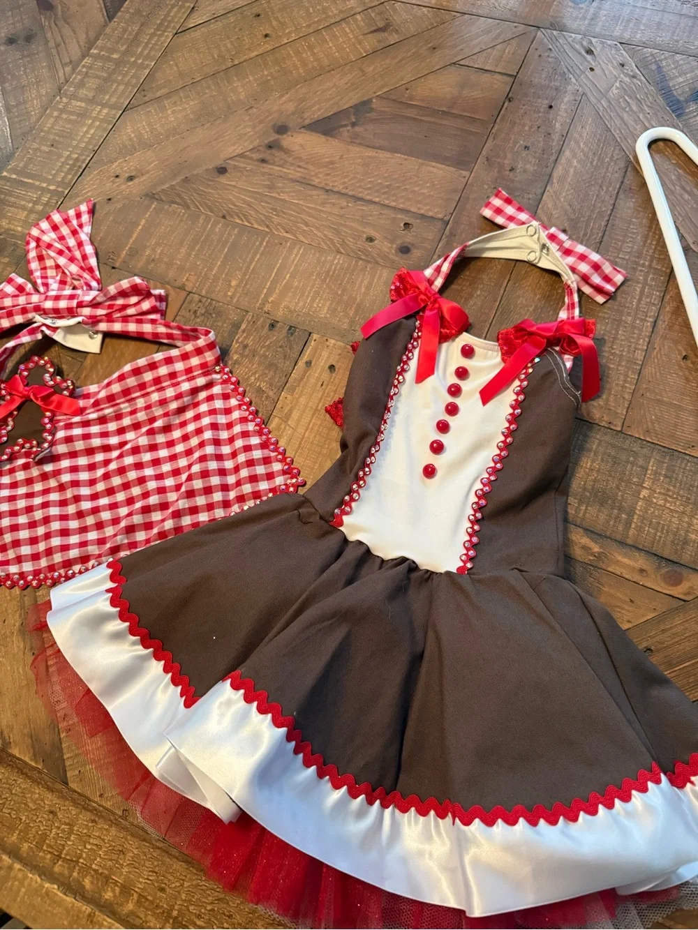Weissman Brown, Red & White Girls' Dance Costume Dress